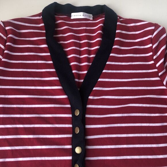 Coco and Main Women’s Size Large Stripped Button Snap Down Cardigan - Picture 4 of 13